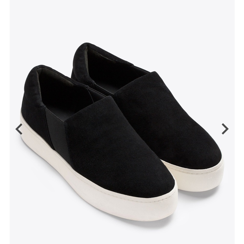 Vince Warren Black Velvet Platform Sneakers 5.5